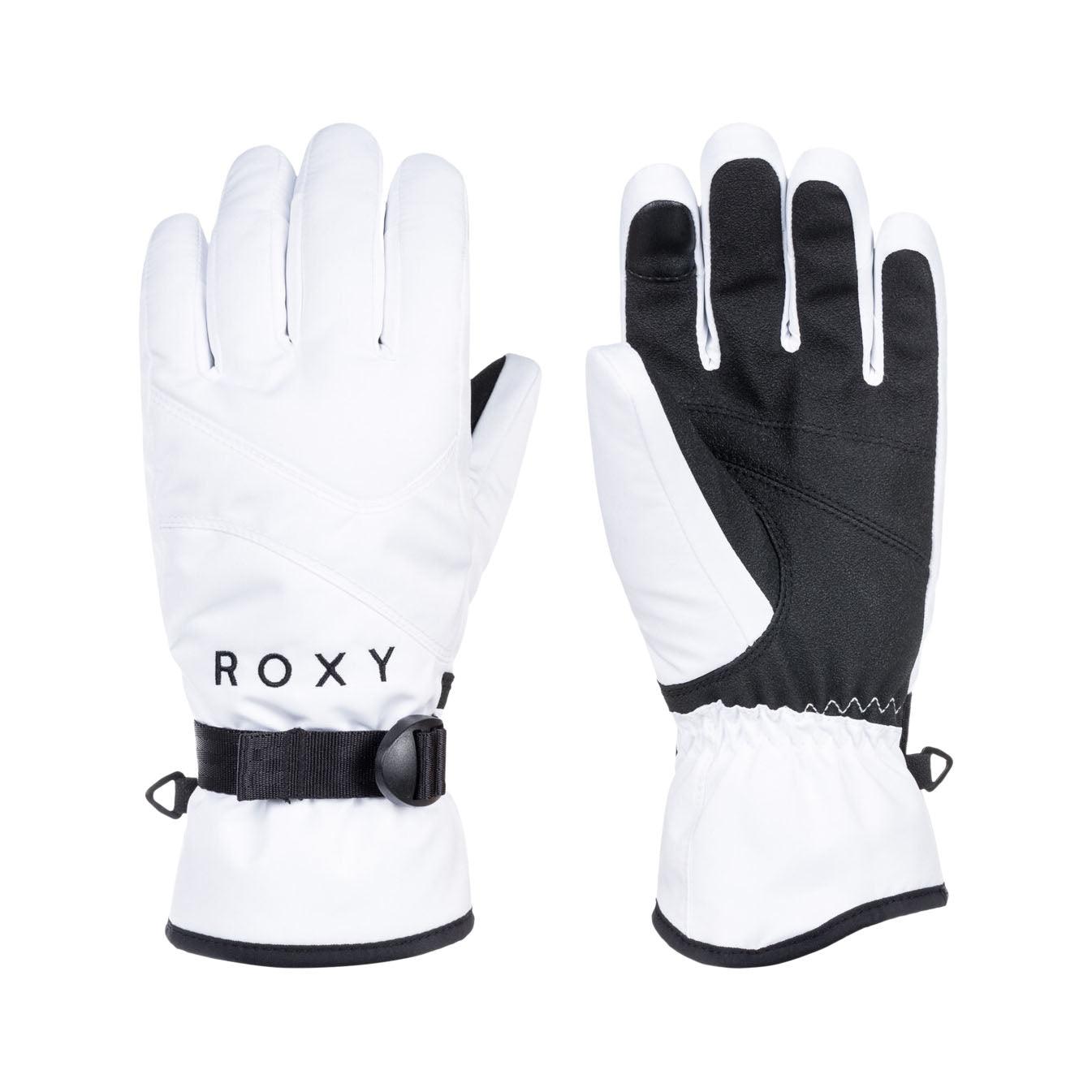 Roxy Snow Jetty Solid White Gloves - Waterproof & Warm Winter Gloves for Skiing, Snowboarding & Outdoor Activities