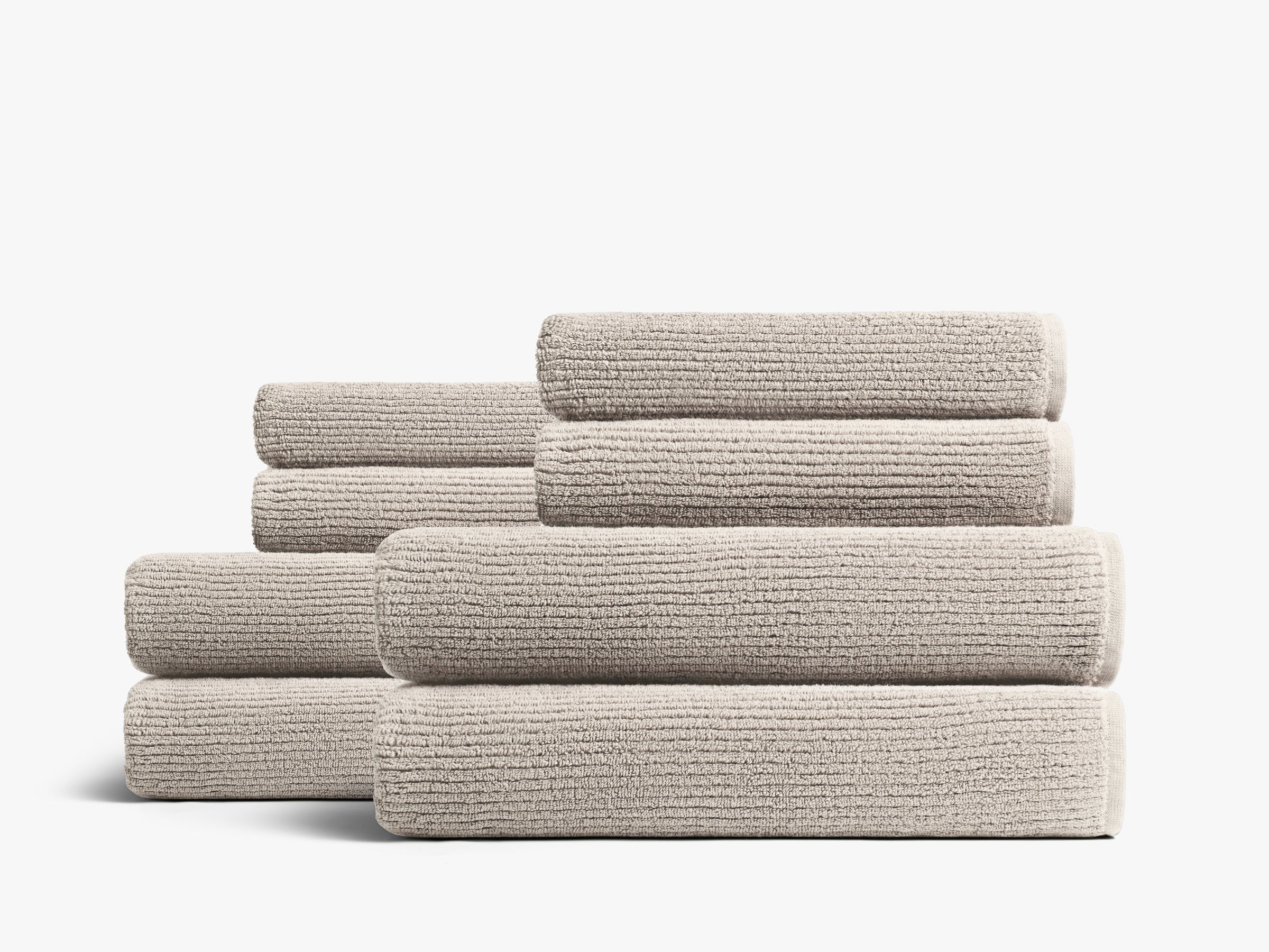 4+4 Soft Rib Bath Towel Set - Ultra Absorbent & Plush for Spa, Bathroom, and Beach Use