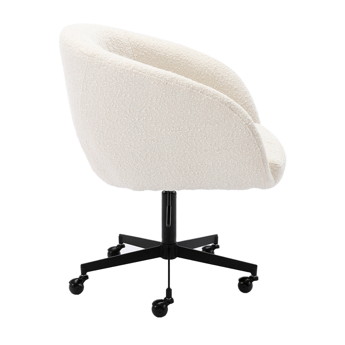 Avalon Boucle Office Chair - Ergonomic Modern Upholstered Desk Chair with Adjustable Height for Home & Office Workspace - Perfect for Remote Work, Study, and Gaming