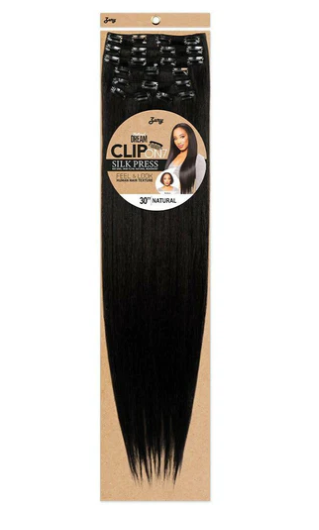 ZURY Natural Dream Silk Press Clip On 30 Inch Hair Extensions - Perfect for Parties, Weddings & Everyday Styling