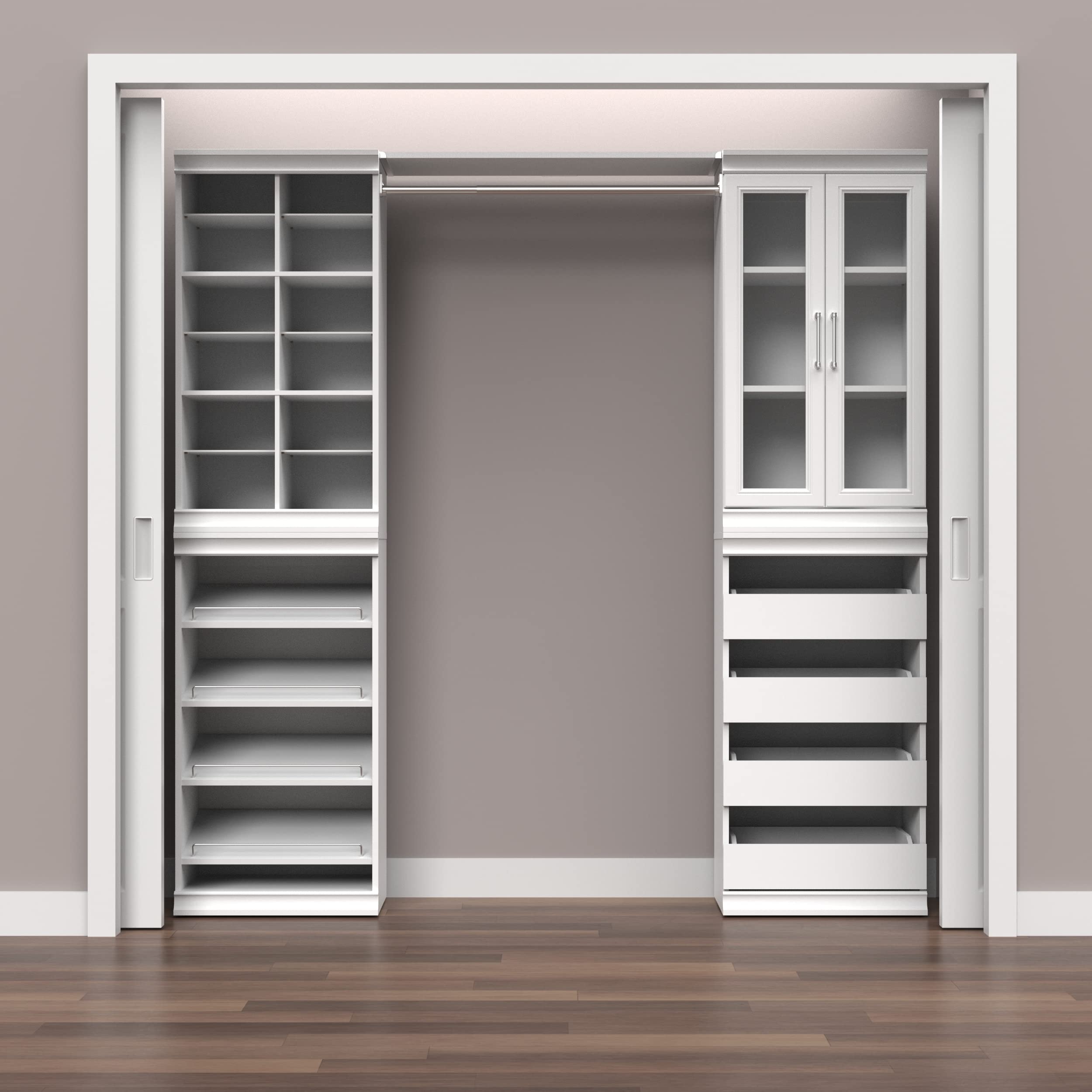 ClosetMaid 4-Drawer Modular Storage Unit - Wooden Closet Organizer with Stackable Design, Full Backer & Decorative Trim - White | Perfect for Bedroom, Closet & Home Organization