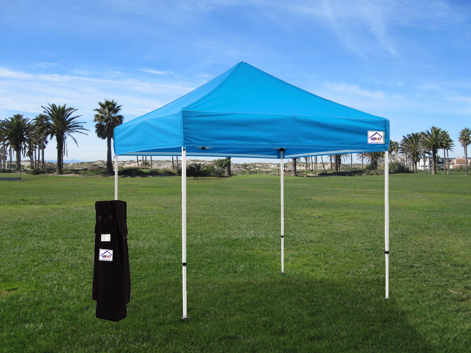 10' x 10' Commercial Grade Pop Up Canopy Tent with 4 Sidewalls - Heavy Duty Steel Frame, Weight Bags & Carry Bag Included - Royal Blue - Perfect for Outdoor Events, Farmers Markets, Beach Parties and Camping