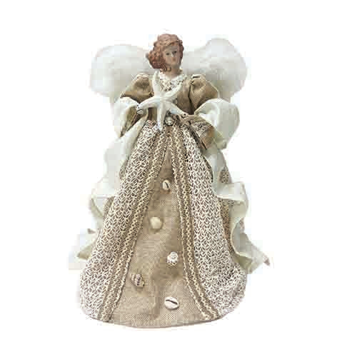 Coastal Angel 16-Inch Christmas Tree Topper - Elegant Holiday Decor for Home, Party & Festive Celebrations