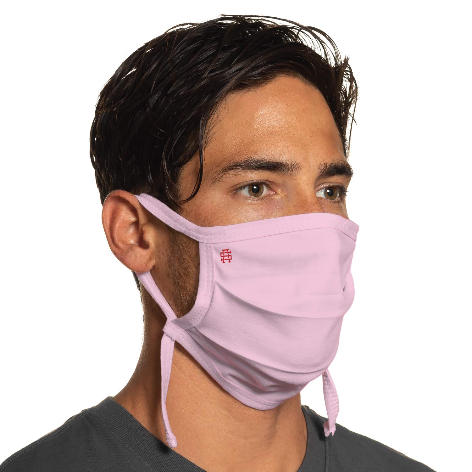 Adjustable Reusable Pink Cloth Face Mask for XLarge - 2XLarge Faces | Soft, Washable & Reversible | Made in USA | Perfect for Travel, Work & Daily Protection