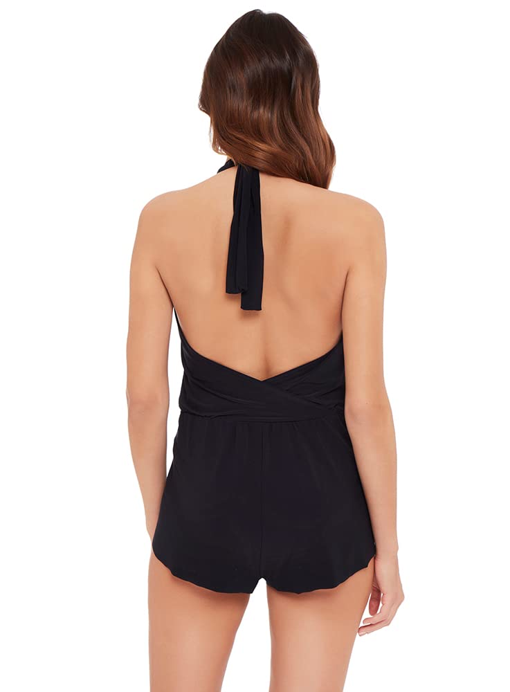 MagicSuit Women's Plus Size V-Neck Halter One Piece Swimsuit - Soft Cup Solid Bianca Swimwear for Beach, Pool & Vacation