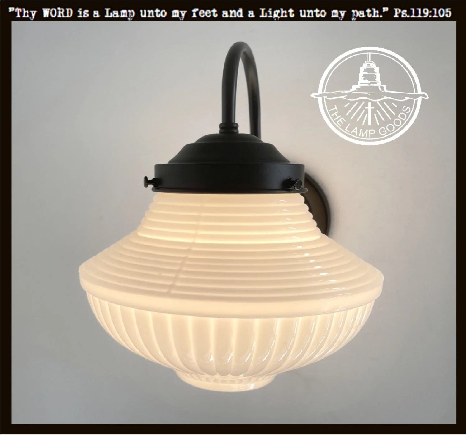 Vintage Schoolhouse Wall Sconce Light - Classic Industrial Style Wall Mounted Lighting Fixture for Bedroom, Living Room, or Entryway