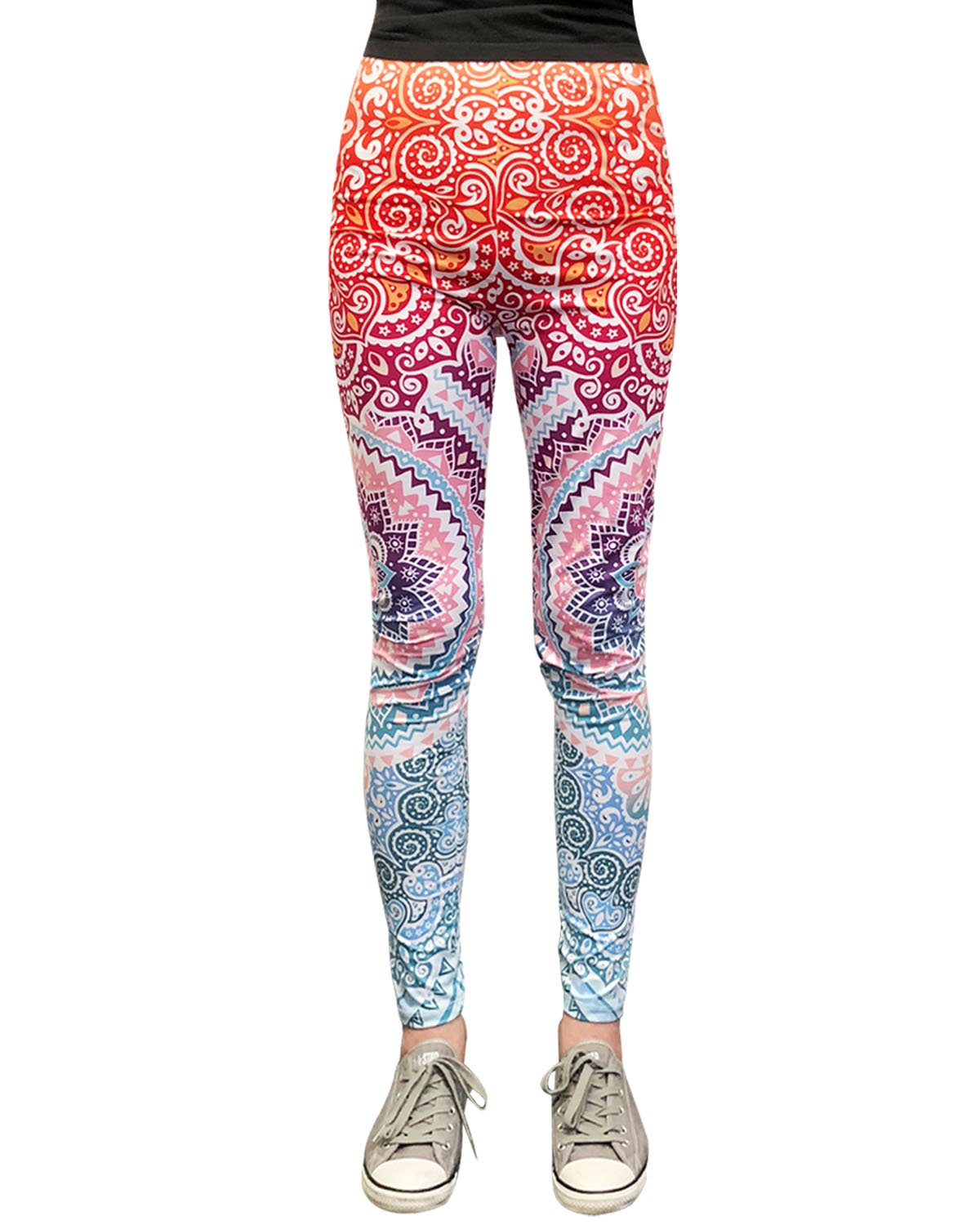 Wrapables® Women's Ultra-Soft Stretchy Printed Yoga Leggings - High Waist Workout Pants for Running, Gym & Lounge Wear - Comfortable Activewear for Women