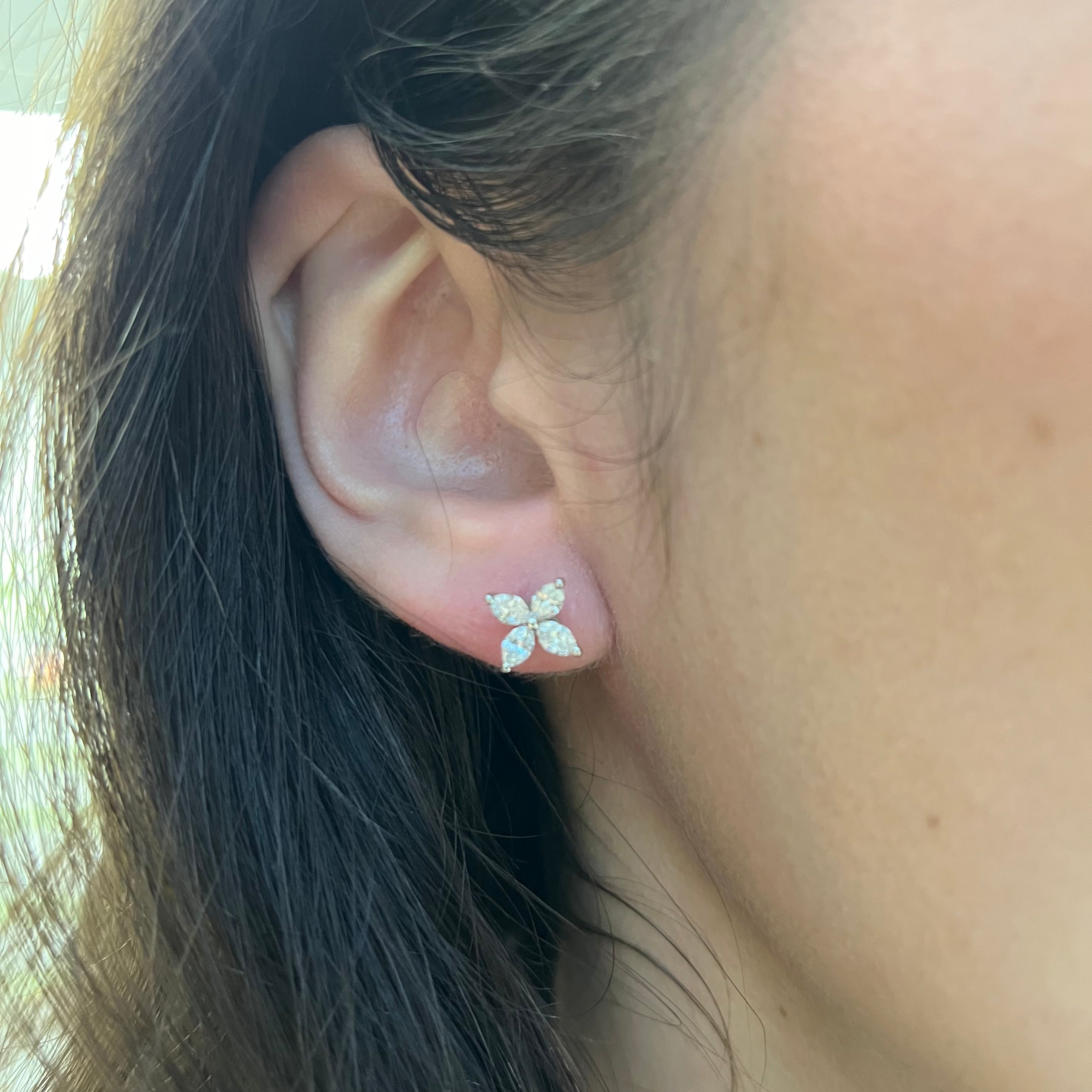 Tiffany & Co. Victoria Diamond Earrings in Platinum | 0.64ctw Diamond Stud Earrings | Elegant Jewelry for Weddings, Anniversaries & Special Occasions