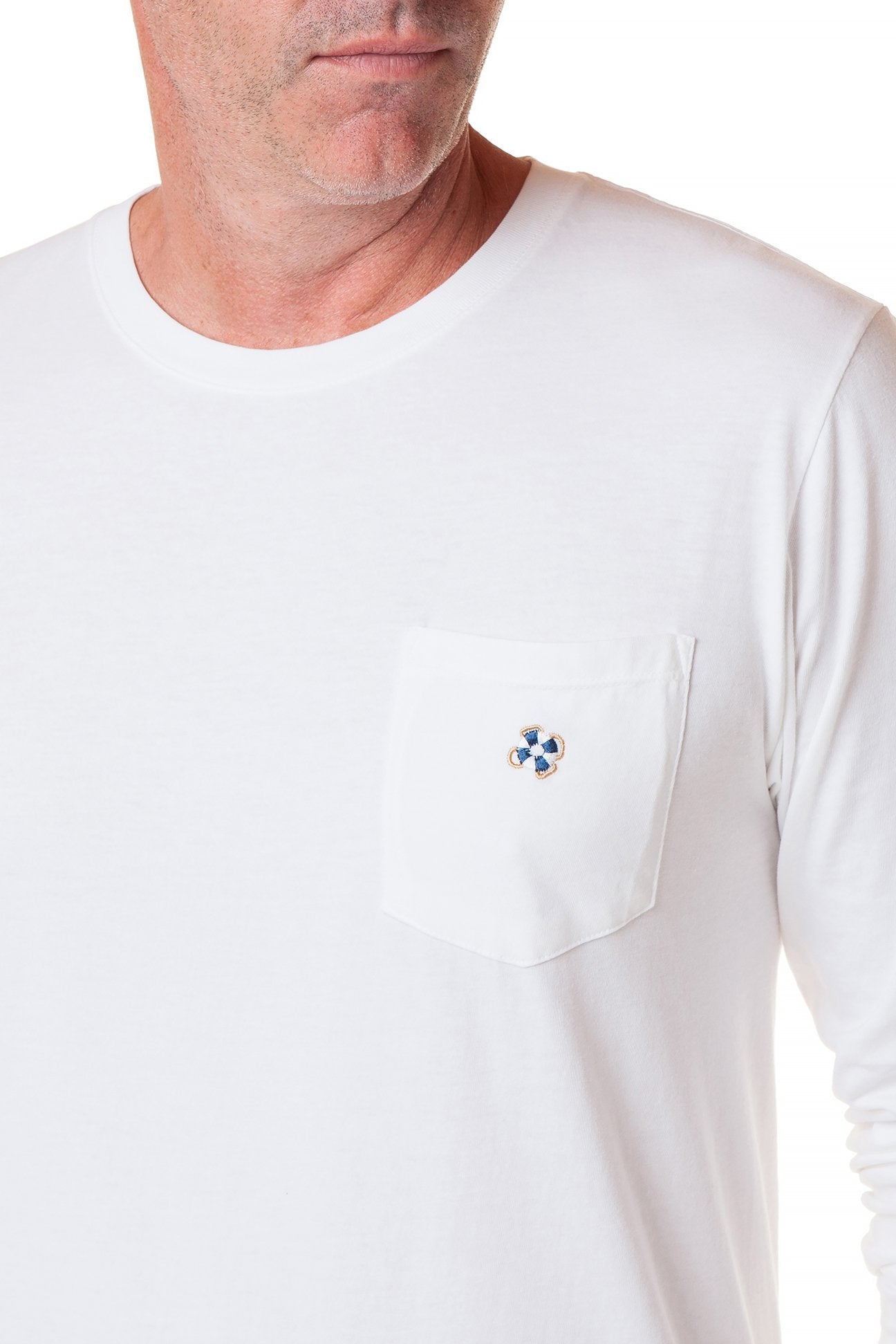 Castaway White Long Sleeve Beach Tee - Comfortable Sun Protection Shirt for Summer Vacation, Surfing and Coastal Adventures