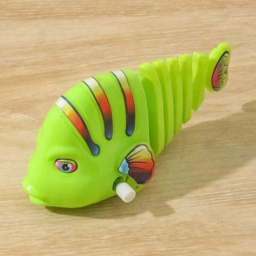 Interactive Wind-Up Wiggle Fish Toys - 360° Rotating Clockwork Swimming Fish - Safe Plastic Bath Toys for Babies & Kids (5 Pack) - Fun Cat Toy & Bathtime Play for Toddlers