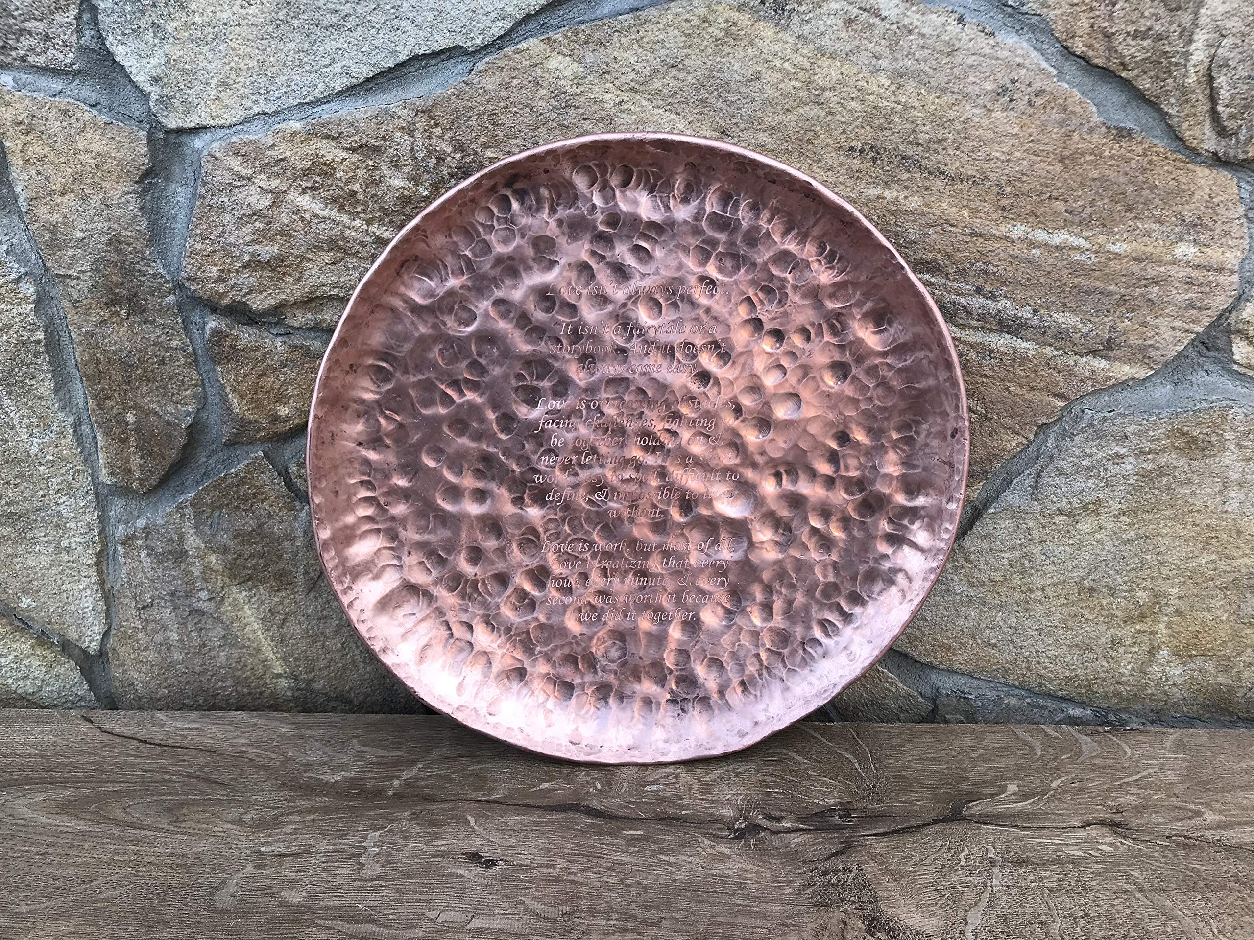 Personalized Engraved Copper Tray - Custom Copper Plate & Bowl Set for Anniversary Gifts, Housewarming, Wedding Present - Elegant Home Decor for Dining Table, Wall Display & Special Occasions