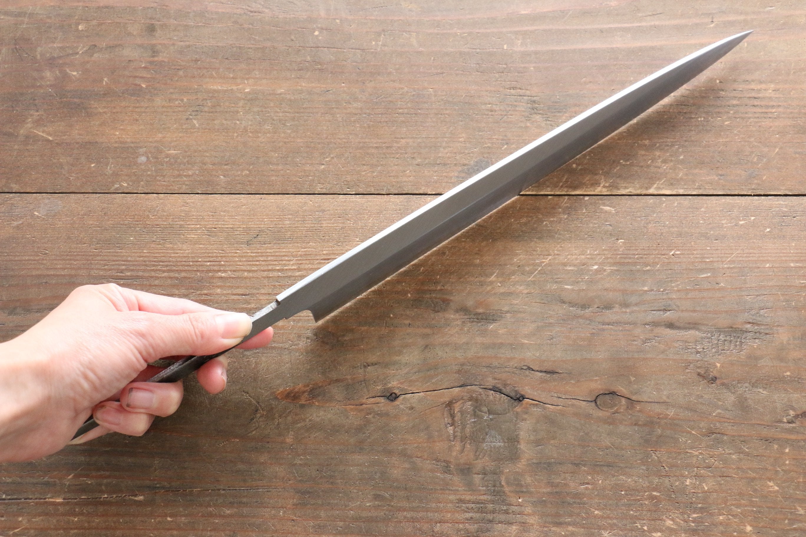 Premium Minamoto Akitada Blue Steel No.1 DX Yanagiba 270mm Sushi Knife - Handcrafted Japanese Chef Knife for Sashimi, Sushi & Precision Cutting (Blade Only) - Perfect for Professional Chefs & Home Cooking Enthusiasts