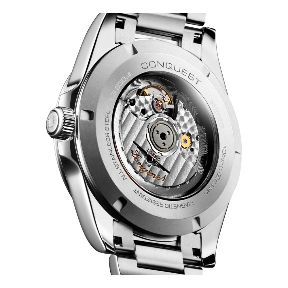 Conquest 41mm Sunray Black Dial Men's Watch - Luxury Swiss Automatic Timepiece for Business, Formal & Everyday Wear