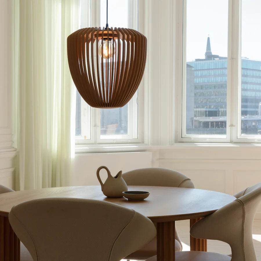 Clava Wood Lampshade - Handcrafted Natural Wooden Lamp Shade for Bedroom, Living Room & Office Decor - Eco-Friendly Lighting Fixture