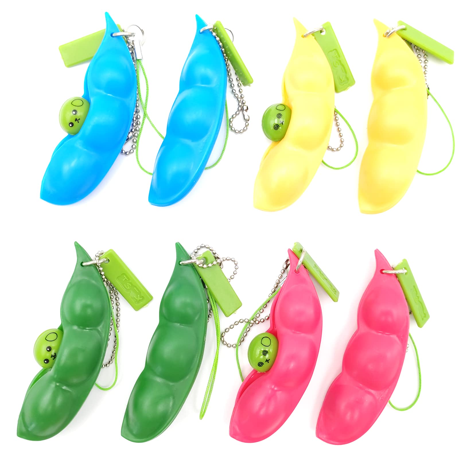 Sensory Fidget Keychain Toy - Pea Pod Stress Reliever for Kids & Adults | Anxiety Relief, ADHD Focus Tool | Perfect for Office, School, Travel & Daily Stress Management