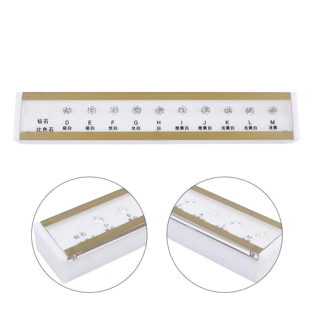 10CT Diamond Color Grading Grader Set - Professional D-M Color Tester Tool with 6.5mm White Diamonds for Jewelry Appraisal, Gemstone Evaluation & Diamond Certification (Ideal for Jewelers, Gemologists & Diamond Traders)