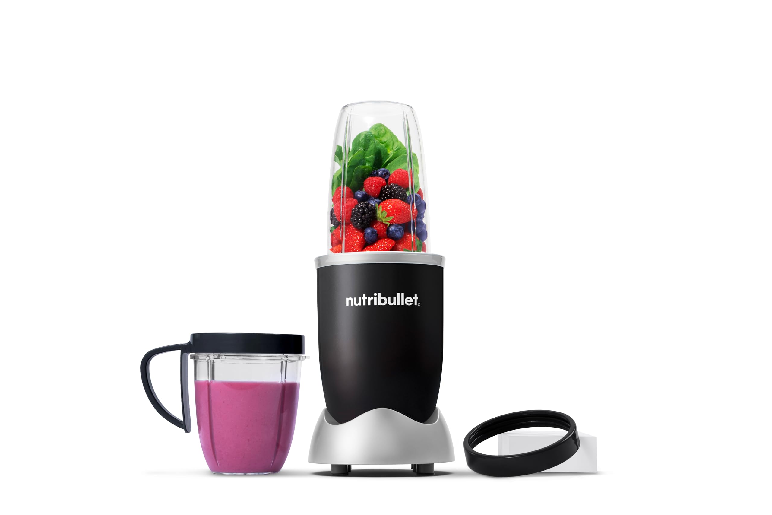 Nutribullet Original 600W Electric Blender & Food Chopper - 700ml & 500ml Cups for Smoothies, Shakes & Meal Prep - Powerful 600-Watt Motor - Compact Countertop Blender (Black, Model NB606B) - Perfect for Healthy Smoothies, Protein Shakes & Baby Food Making