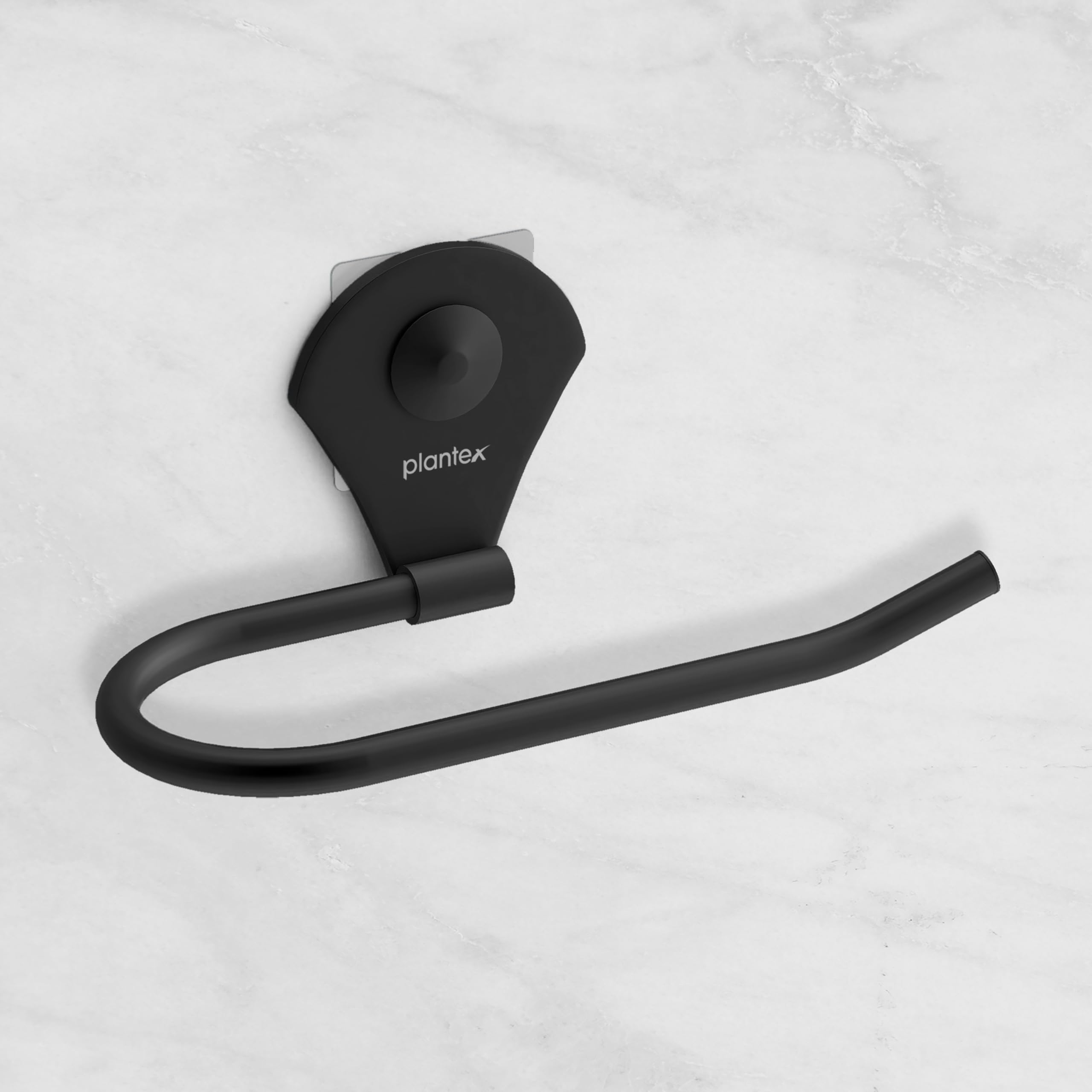 Plantex Royal Self-Adhesive Stainless Steel Napkin Ring - Elegant Towel Ring & Napkin Holder for Kitchen & Bathroom Accessories (Black Powder Coated) - Perfect for Dining Tables, Wedding Decor & Home Organization