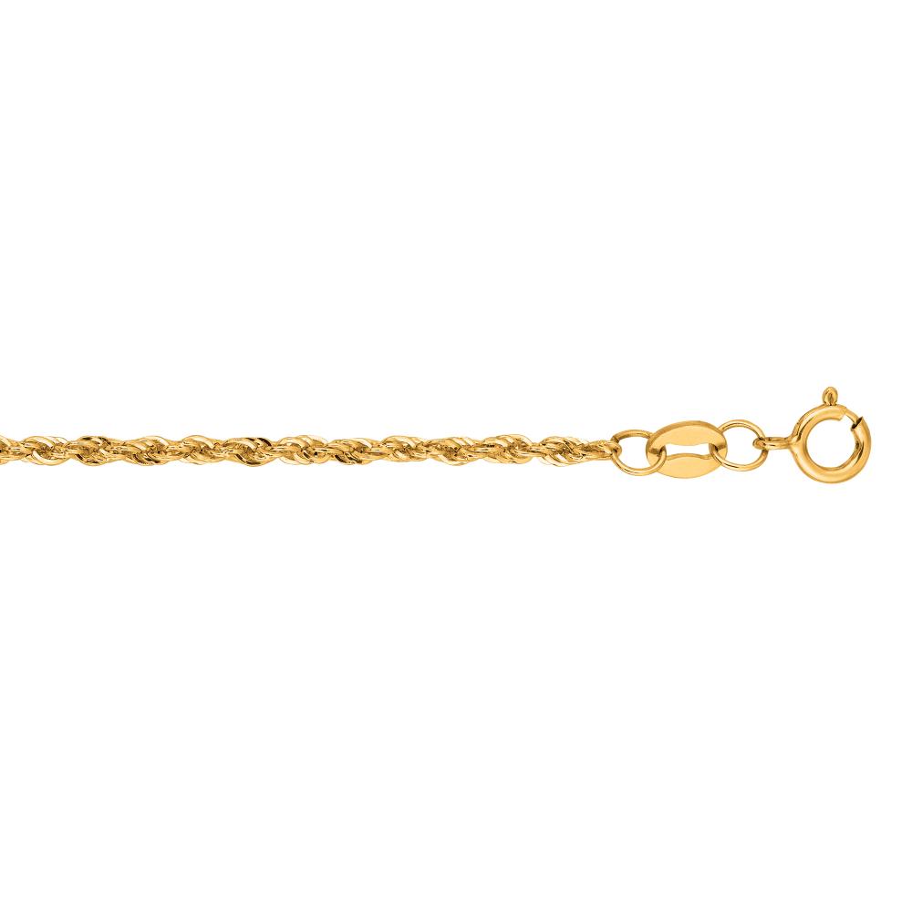 14K Gold 1.5mm Lite Rope Chain Necklace for Women - Dainty & Lightweight Everyday Jewelry - Perfect for Layering, Gifts & Casual Wear