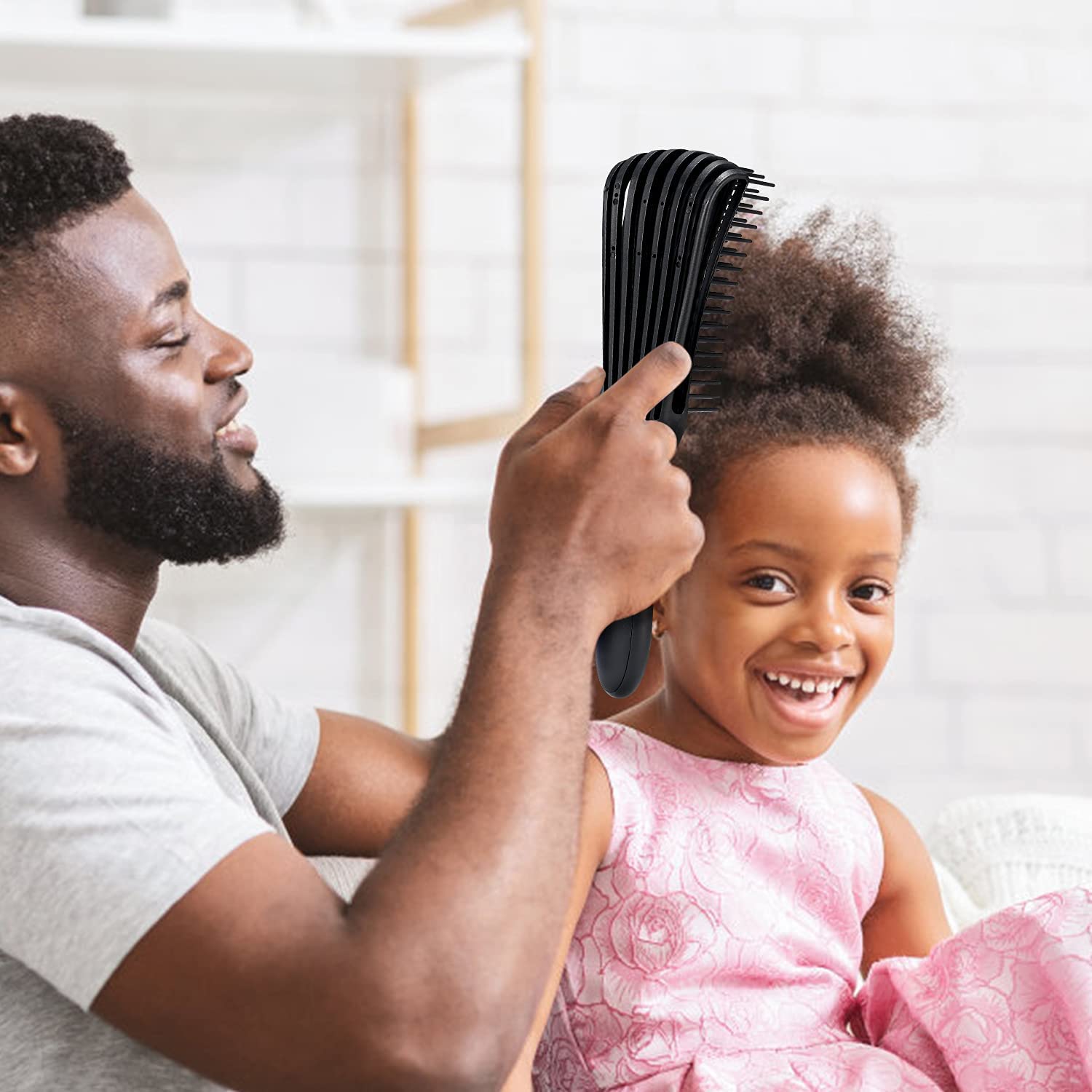 MISSLOOK Detangling Hair Brush for Adults & Kids - Wet & Dry Hair Comb - Knot & Tangle Remover - Pain-Free Hair Care - Perfect for Shower, Travel & Daily Styling