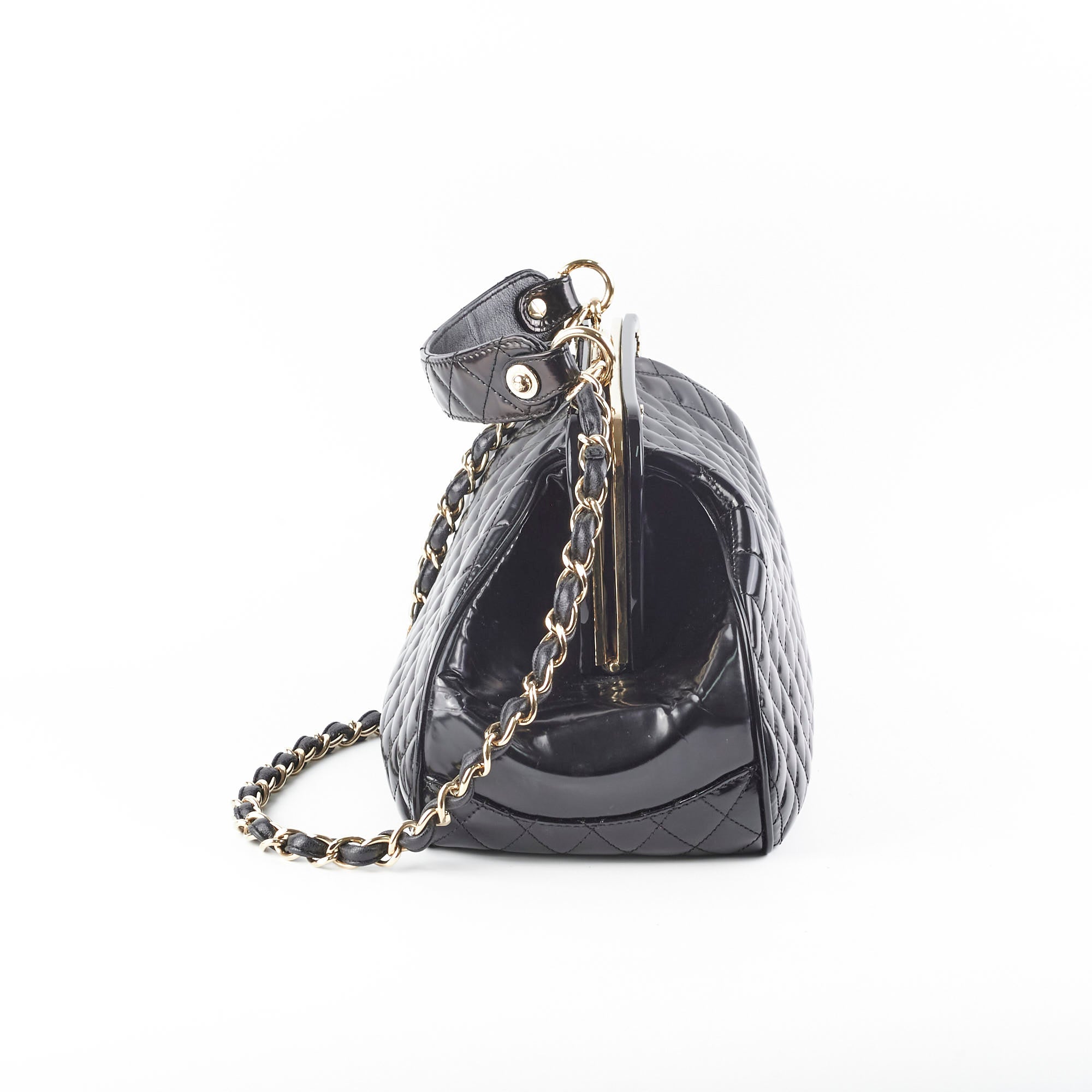 Chanel Mademoiselle Frame Patent Leather Handbag - Black Luxury Shoulder Bag for Women | Perfect for Evening Parties, Date Nights & Special Occasions