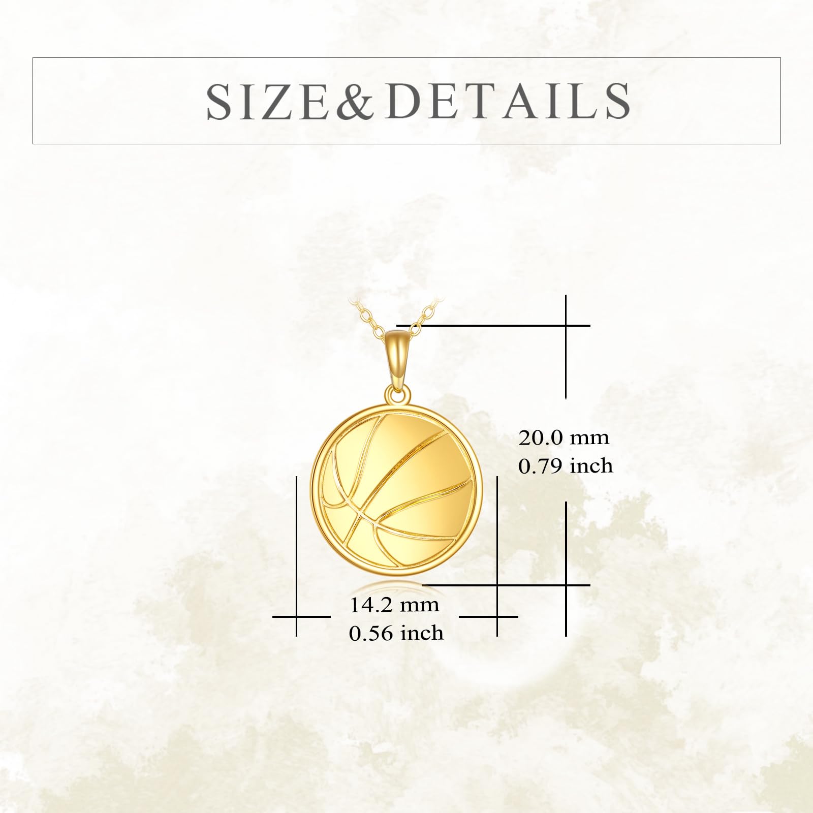 14K Solid Gold Sport Necklace Pendant - Real Gold Jewelry for Women & Men - Perfect Gift for Athletes & Sports Lovers - Gym, Running, Workout & Everyday Wear