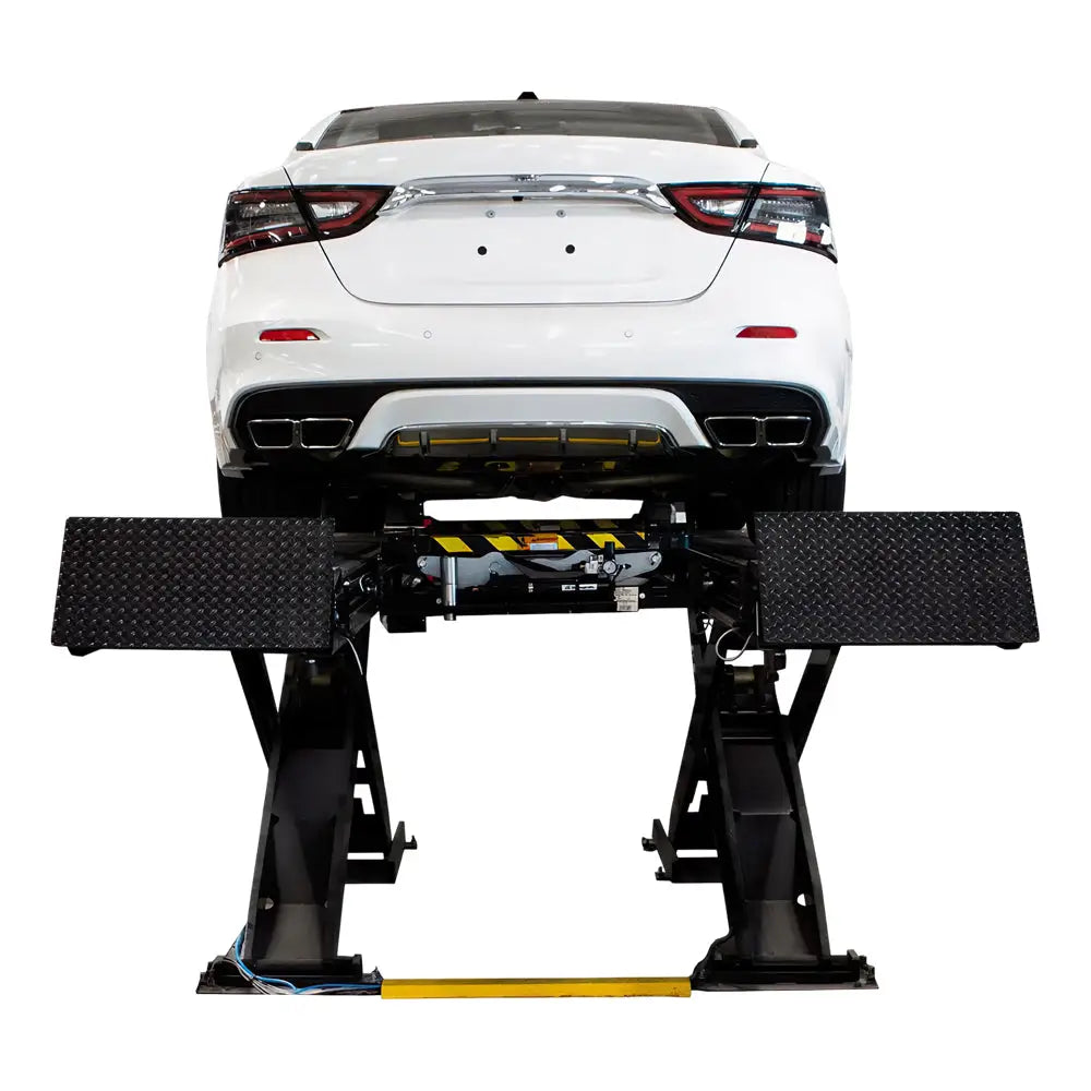 Challenger SX14 14K Surface Mount Scissor Alignment Lift with 2 Rolling Jacks - Heavy Duty Auto Shop Vehicle Lift for Trucks, SUVs & Commercial Vehicles - Perfect for Wheel Alignment, Brake Service & Suspension Repairs
