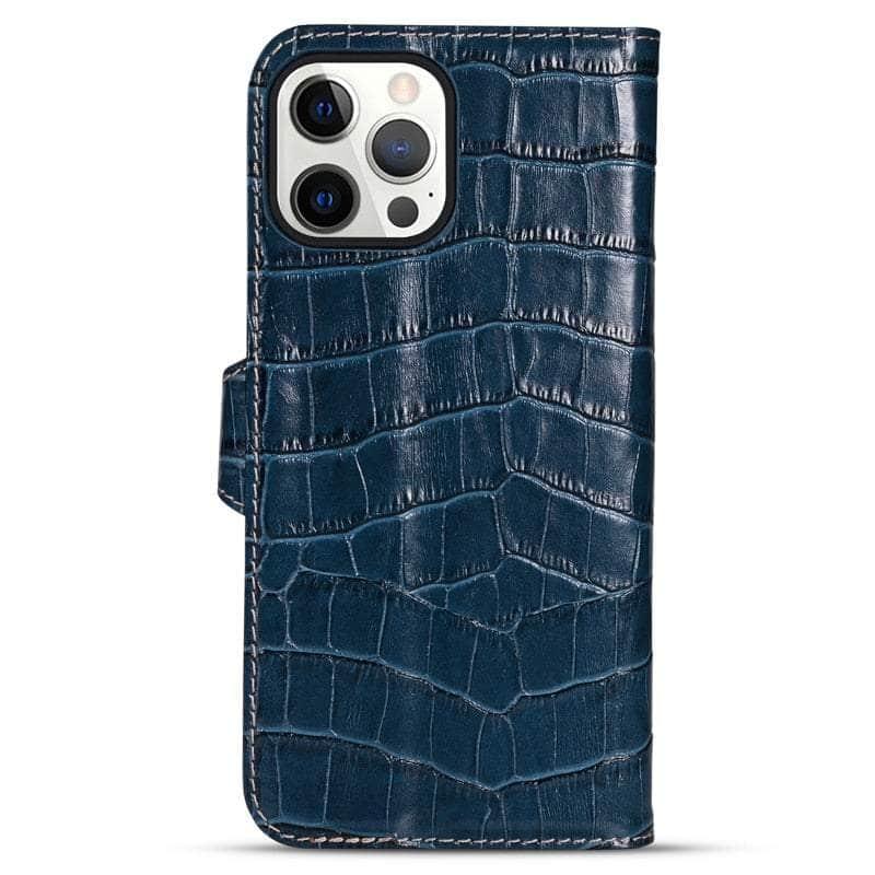 Premium Genuine Leather iPhone 13 Pro Case - Natural Cowhide Full Edge Protection - Slim Fit Shockproof Cover for Daily Use & Business Professionals