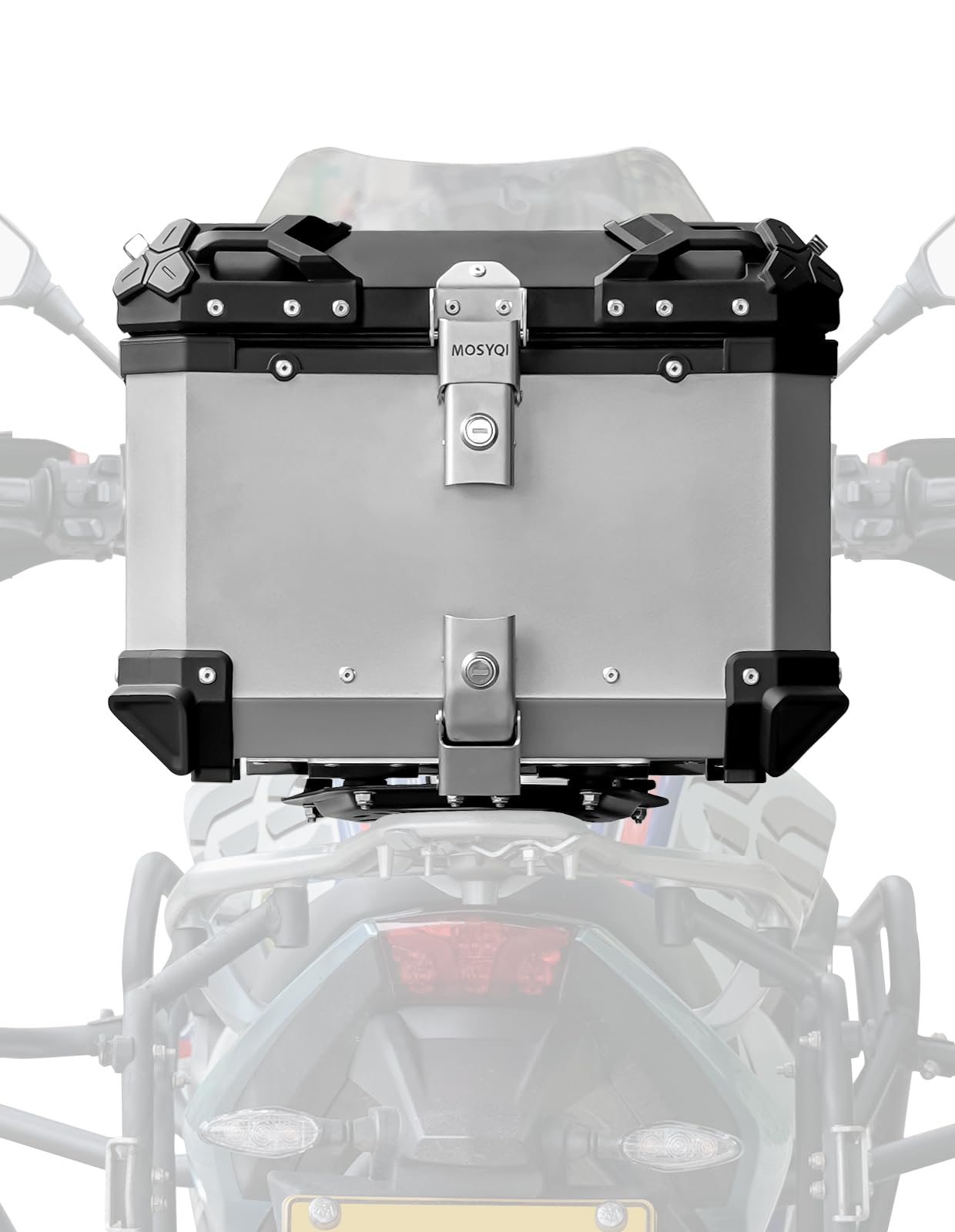 35L Waterproof Motorcycle Tail Bag with Aluminum Handle & Security Lock - Top Case Storage Box for Helmet, Luggage & Gear - Perfect for Commuting, Touring & Adventure Rides
