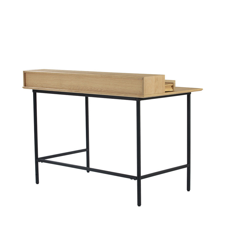DOVER Study Desk 120cm - Natural & Black Home Office Desk for Students & Professionals - Perfect for Small Spaces & Remote Work