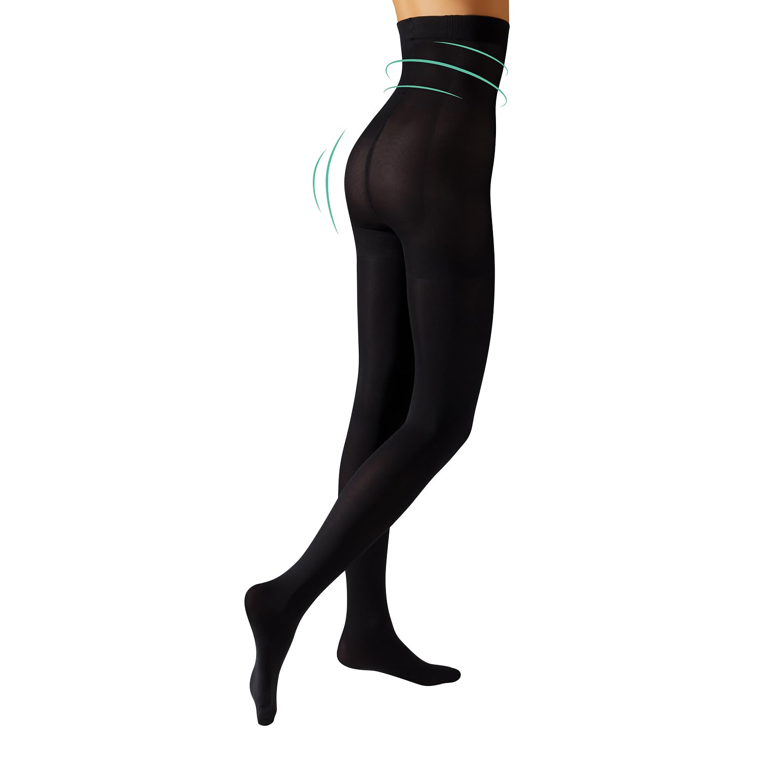 High Waist Opaque Tights 80 Den Black for Winter - Italian Hosiery S- XL
