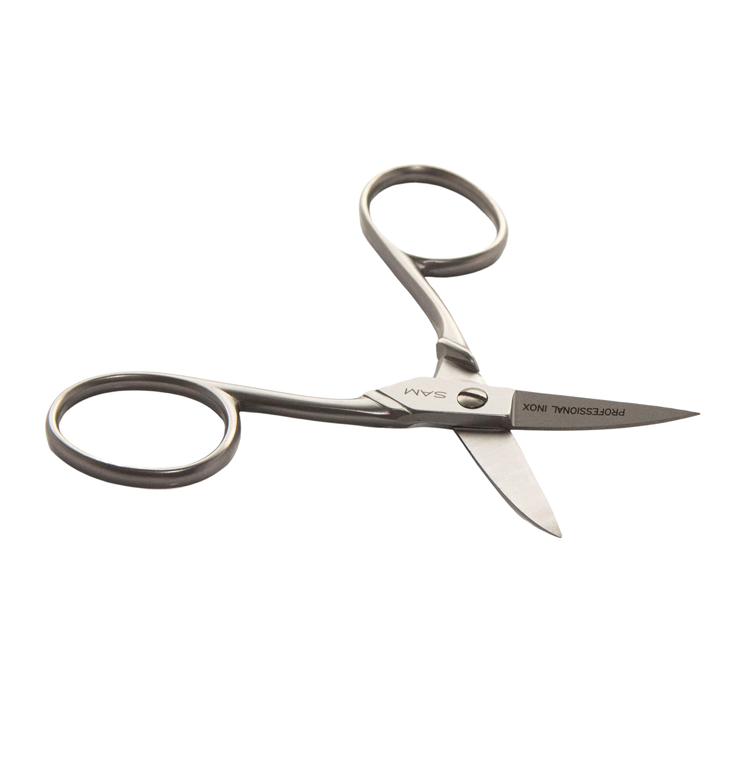 Professional SAM Curved Manicure Scissors - 9cm Stainless Steel Nail Clippers for Precise Trimming | Perfect for Home Salon, Travel & DIY Nail Care