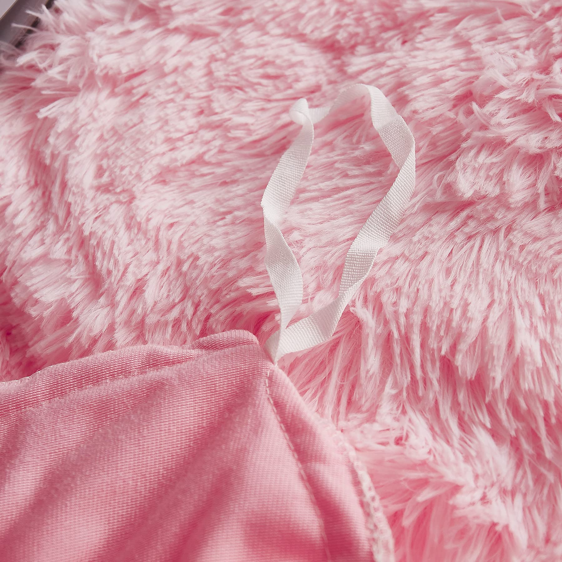 Yaoshuho Plush Fluffy Duvet Cover Twin Size - Ultra Soft Shaggy Faux Fur Comforter Set (1 Duvet Cover + 1 Pillow Sham) - Luxury Bedding for Cozy Winter Nights & Stylish Bedroom Decor - Pink