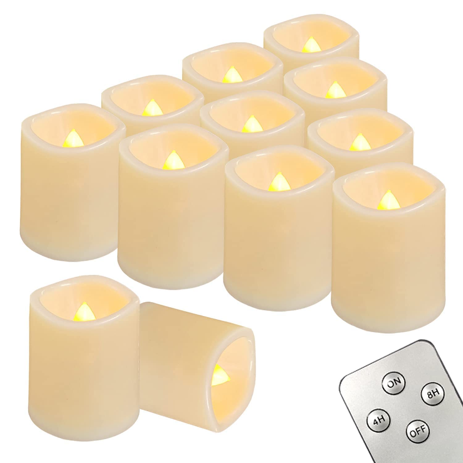 Flameless Votive Candles with Timer - Real Wax, Remote Control for Home Decor