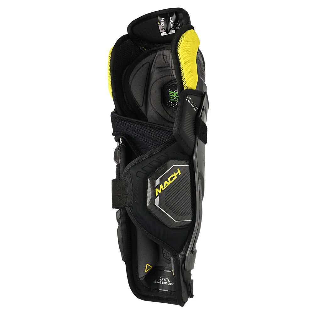 Bauer Supreme Mach Junior Ice Hockey Shin Guards - Youth Protective Gear for Ice Skating & Hockey Training - Perfect for Games, Practice & Safety on Ice