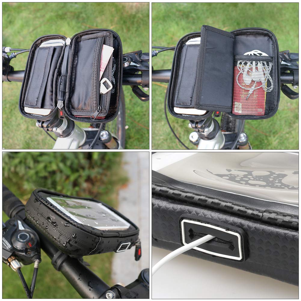ROTTO Bike Phone Mount - Adjustable 360° Rotating Bicycle Cell Phone Holder, Anti-Shake Waterproof Handlebar Bag for Cycling, Hiking & Outdoor Sports (3 Sizes)