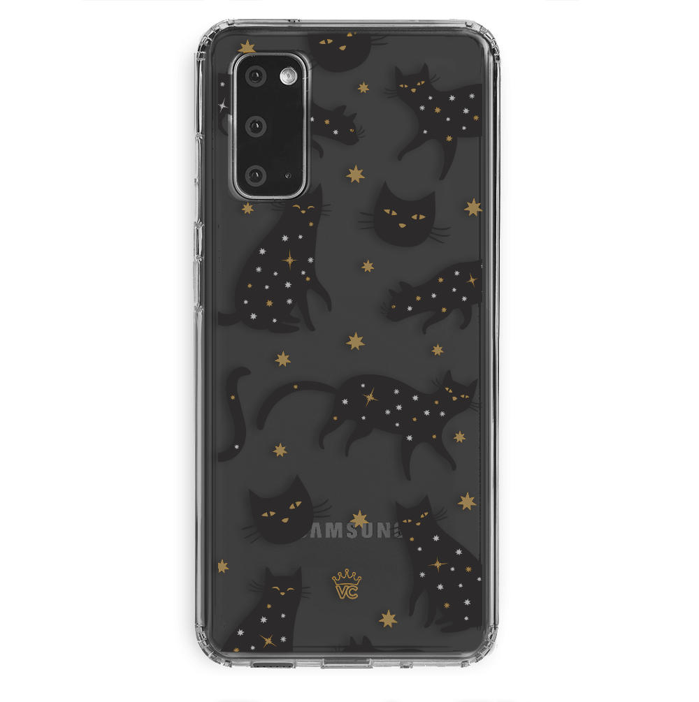 Black Cat Clear Samsung Galaxy Case - Slim Protective Phone Cover for Galaxy S21/S22/S23 - Perfect for Everyday Use & Gift Giving