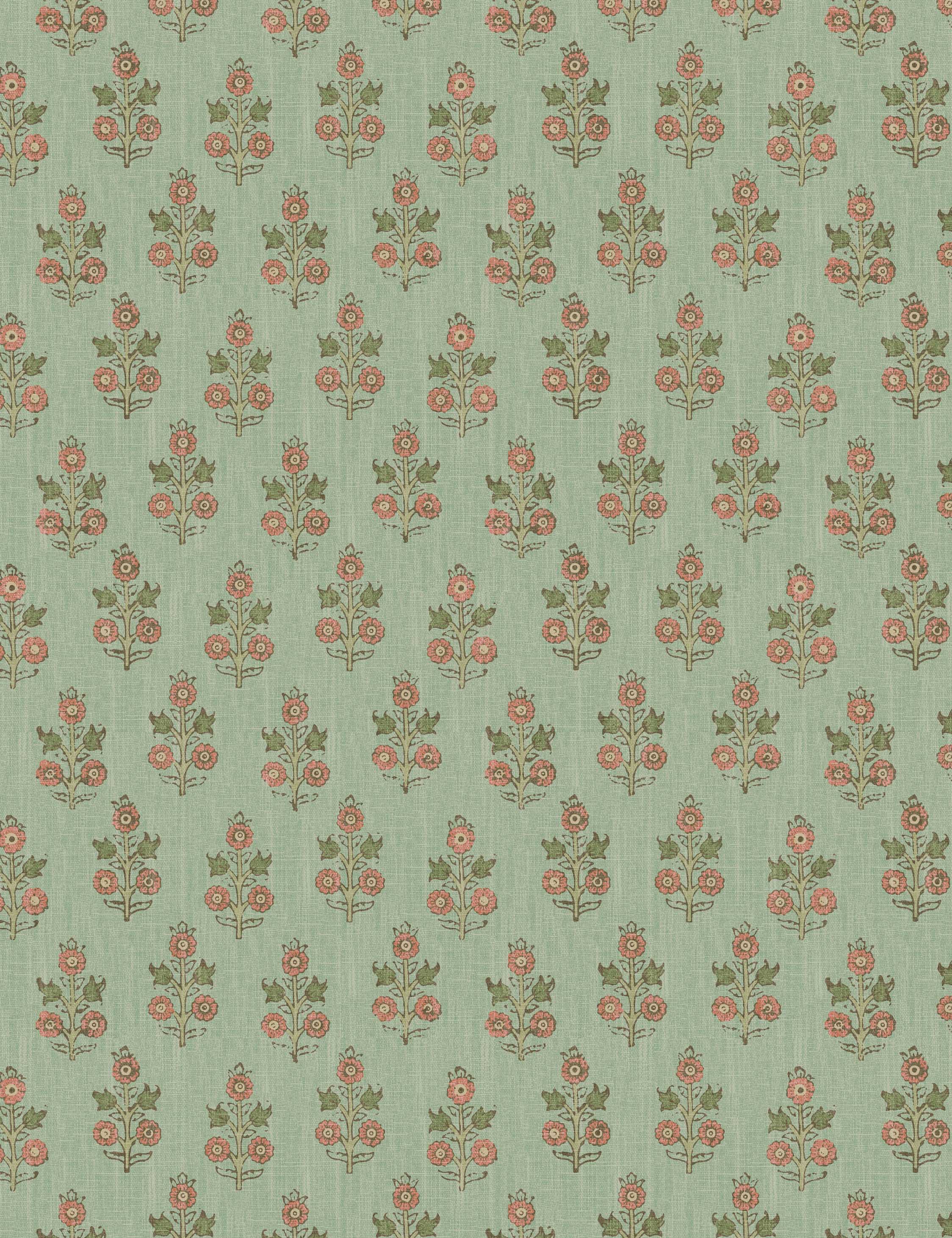 Dorset Wallpaper Swatch - Blush and Aqua Floral Design | Peel and Stick Removable Wallpaper for Bedroom, Nursery, Living Room Decor