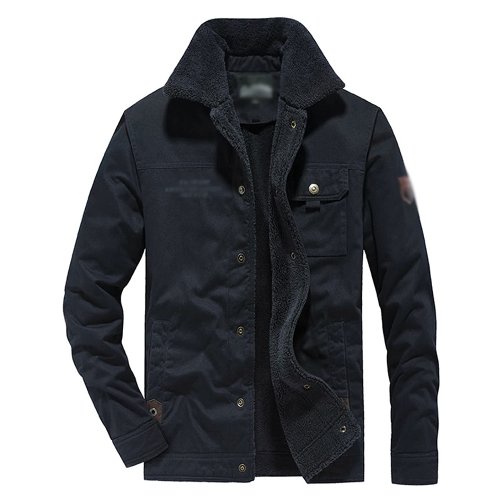 Men's Sherpa Lined Jacket - Winter Fleece Warm Workwear Coat with Thick Wash for Outdoor Work & Cold Weather | Heavy Duty Winter Jacket for Construction, Hiking & Snow Activities