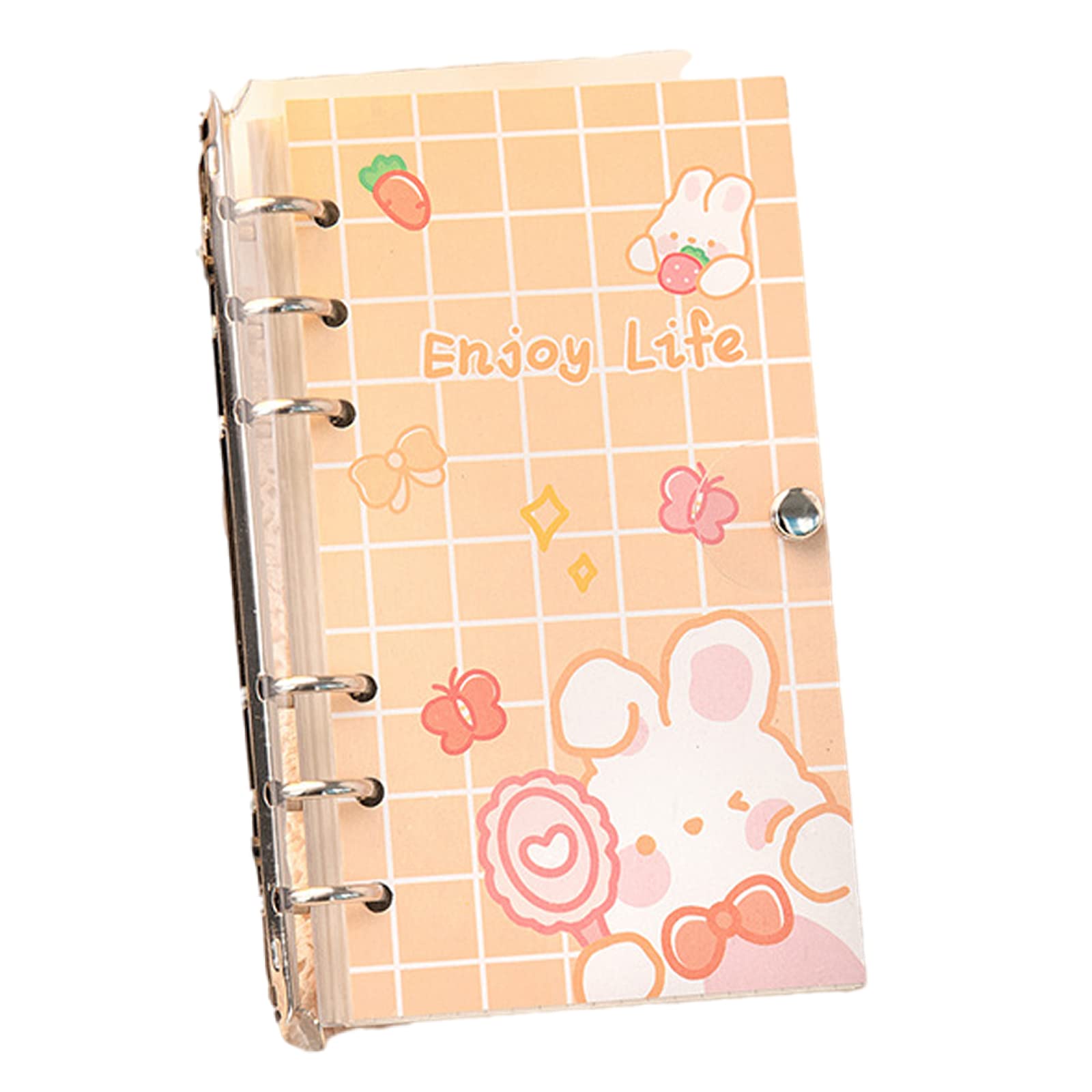 Kawaii Heart Design Detachable Loose-Leaf Notebook - Cute Yellow Journal for Girls, School Supplies & Life Planner | Perfect for Note-Taking, Diary Writing & Gift Giving