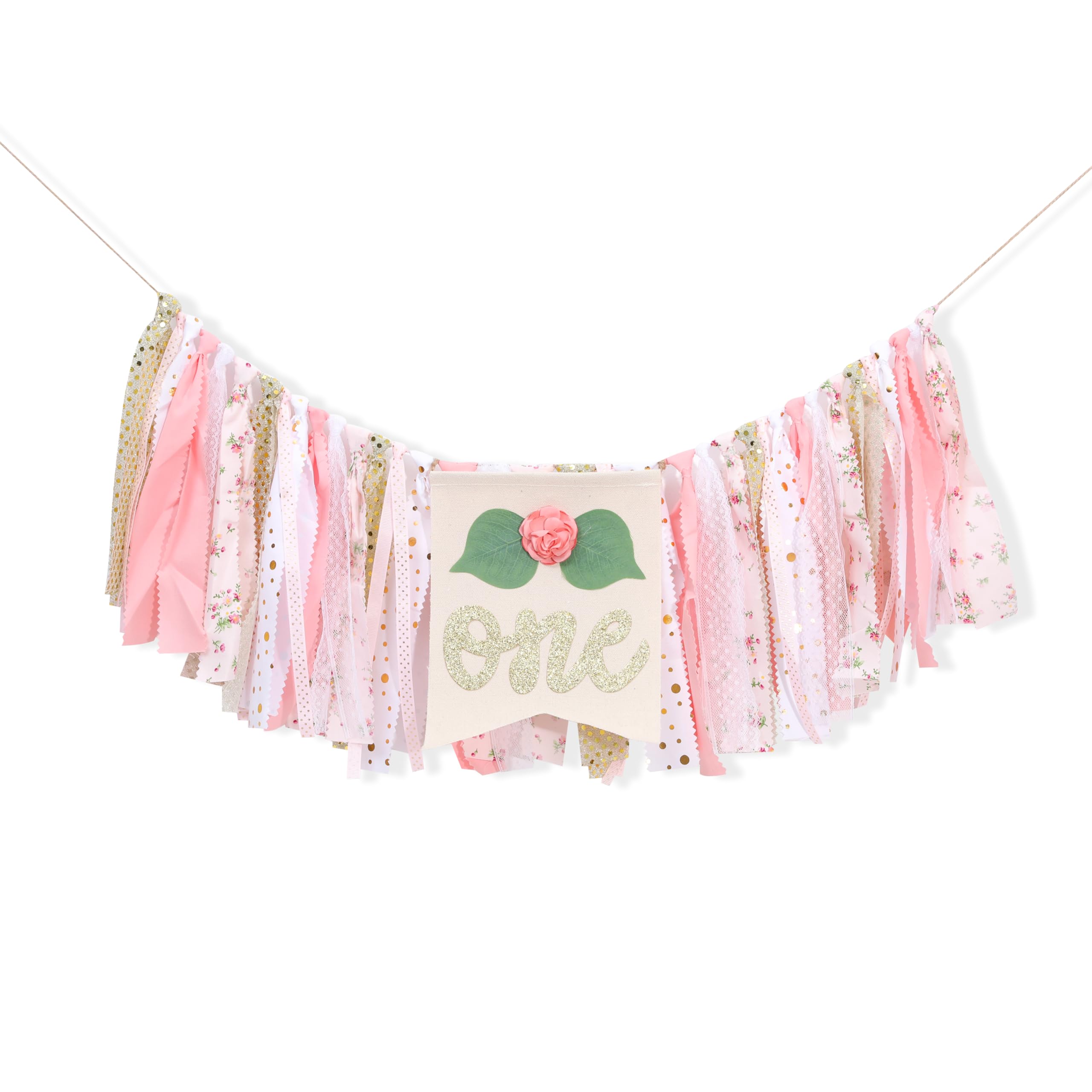 1st Birthday High Chair Banner - Baby Girl First Birthday Decorations for Photo Booth Props, Party Souvenirs & Kids Gifts | Perfect for Birthday Photoshoots, Cake Smash Sessions & Nursery Decor