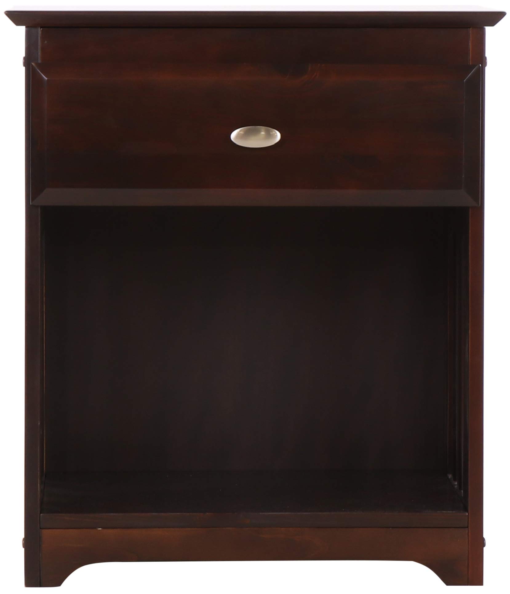 Discovery World Furniture Nightstand, Espresso Finish - Modern Bedside Table with Storage for Bedroom, Living Room, or Office