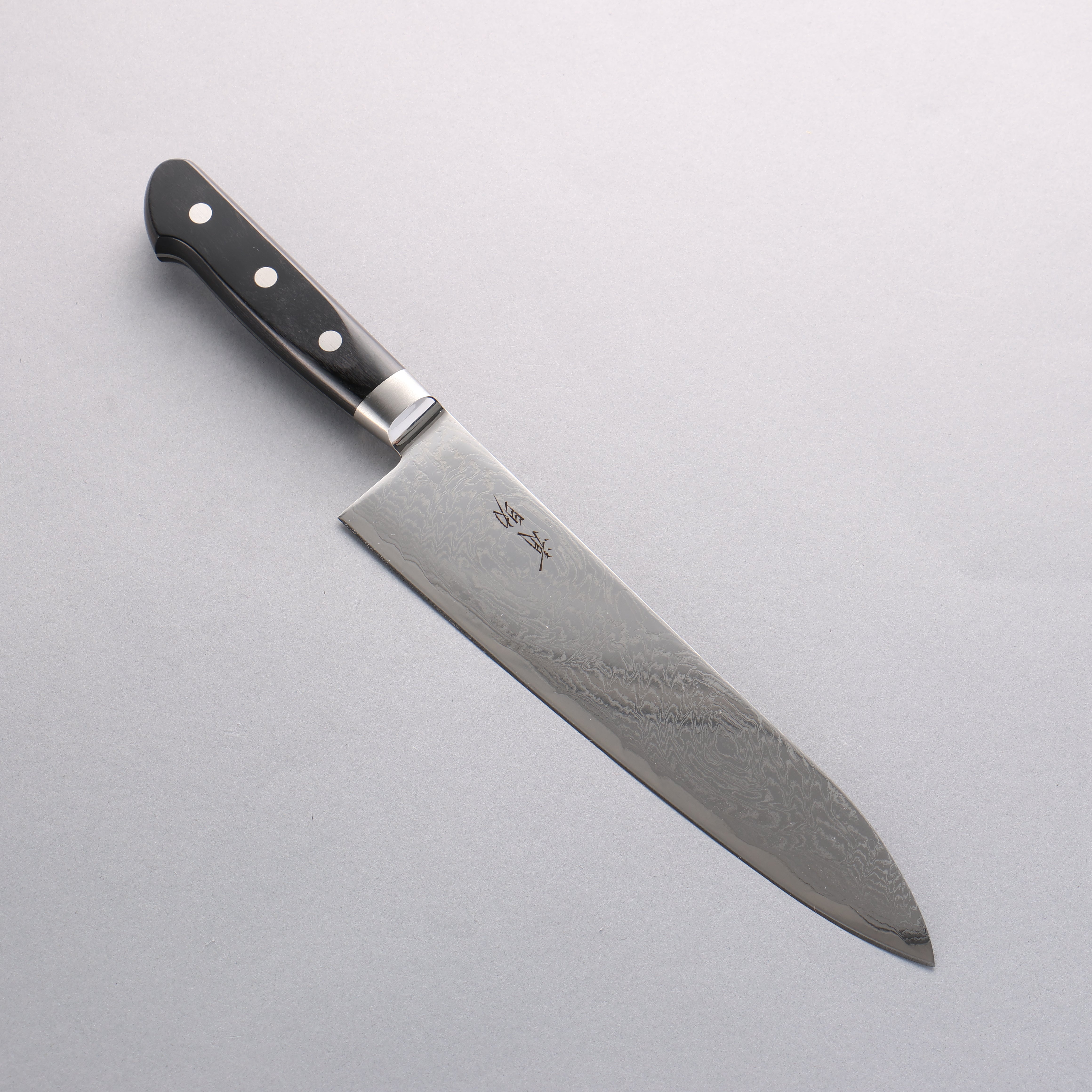 Premium Seisuke Nami AUS10 Damascus Gyuto Knife 210mm - Mirrored Finish, Black Pakkawood Handle - Perfect for Professional Chefs & Home Cooking