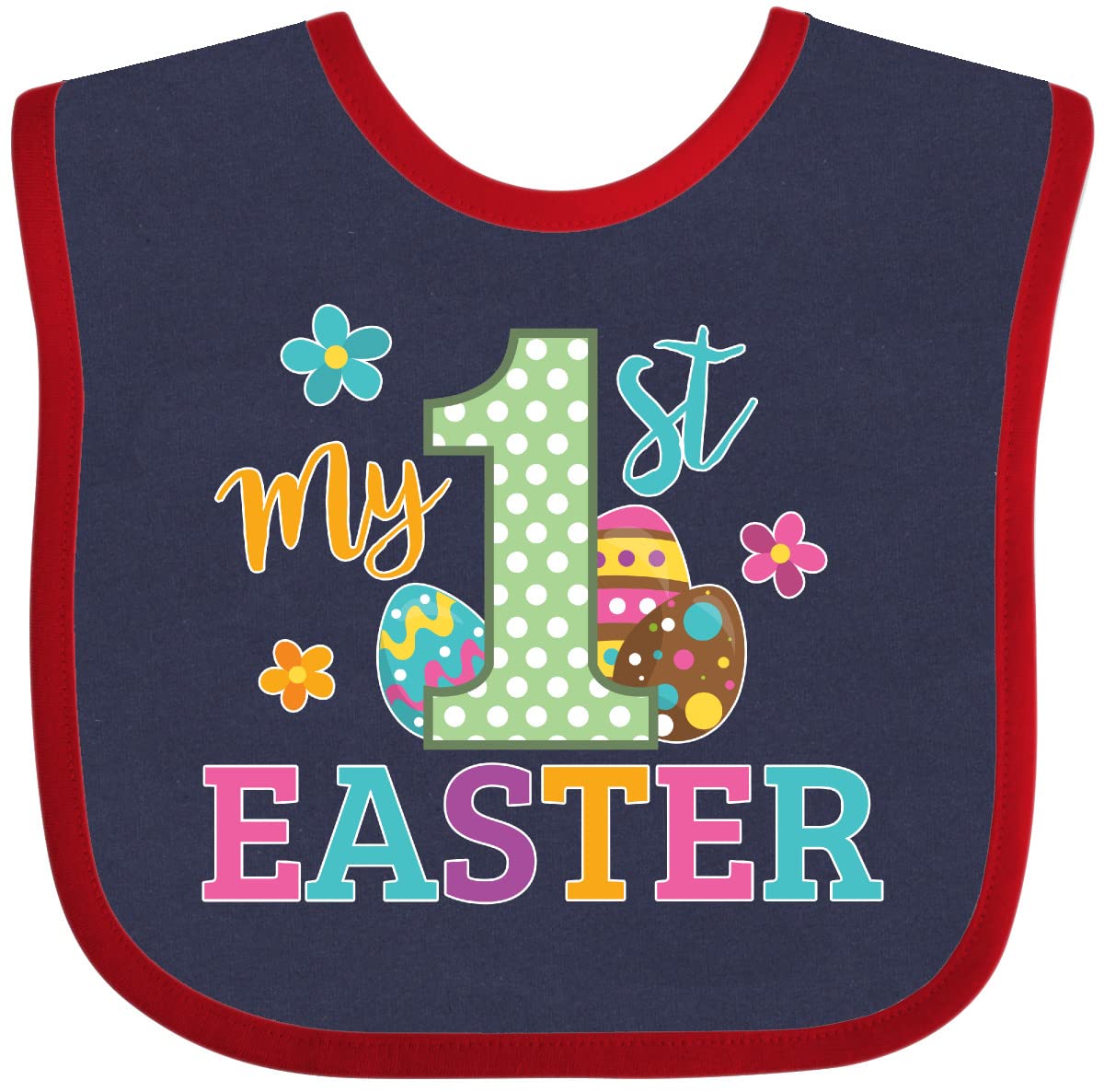 Inktastic My 1st Easter Baby Bib - Adorable Easter Outfit Accessory for Infants & Toddlers - Perfect for Easter Photos, Church, Egg Hunts & Family Gatherings