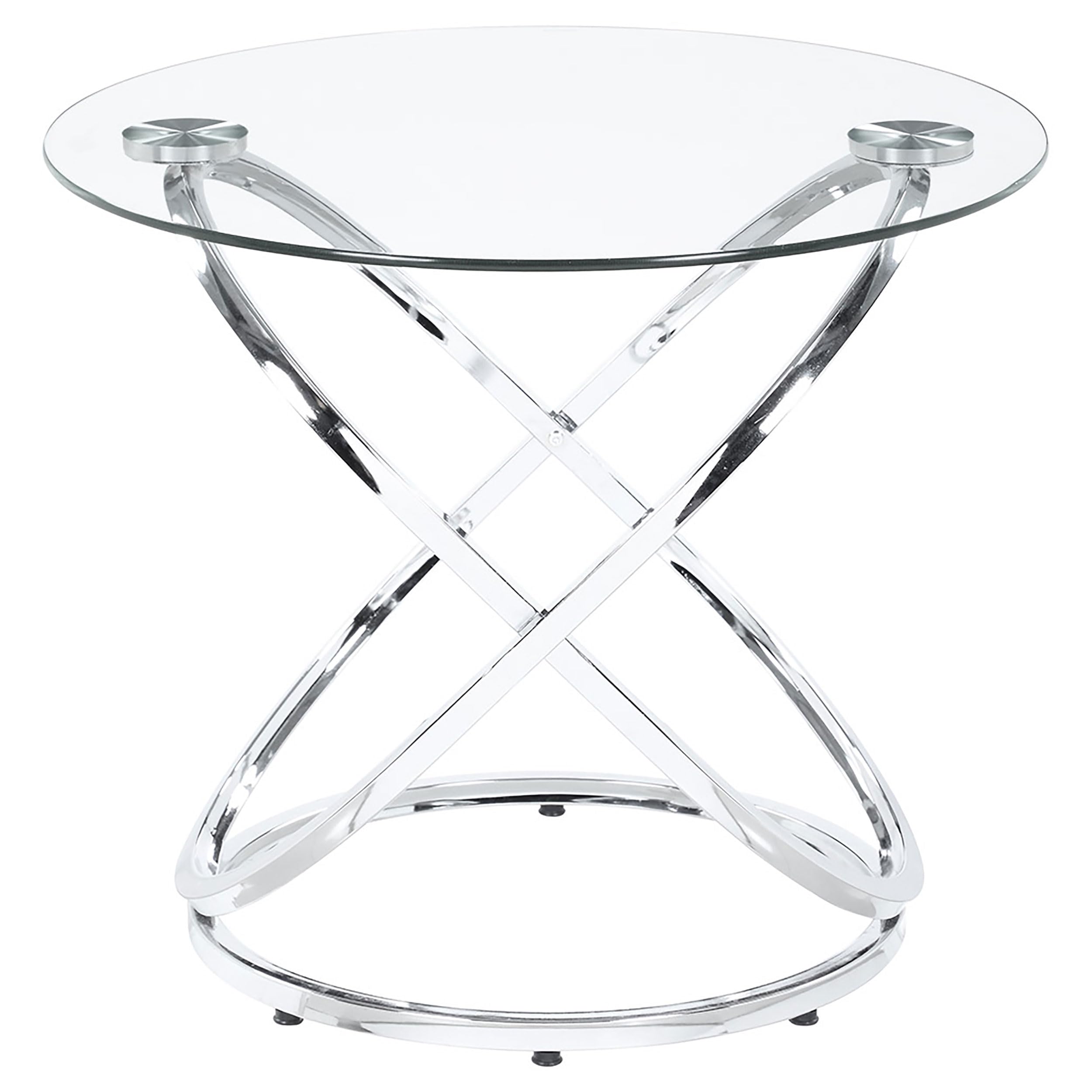 Coaster Furniture 3-Piece Chrome and Clear Glass End Table Set 722373 - Perfect for Living Room, Bedroom, or Office Decor