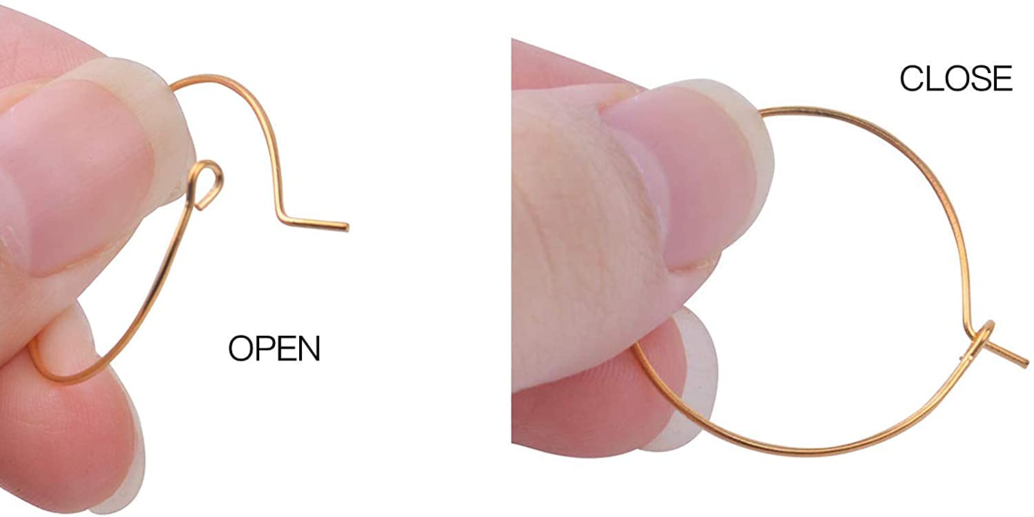 200 PCS Gold Hoop Earrings for Jewelry Making - 20mm & 30mm Beading Rings - DIY Wine Glass Charms, Craft Supplies for Earrings, Necklaces & Party Decorations