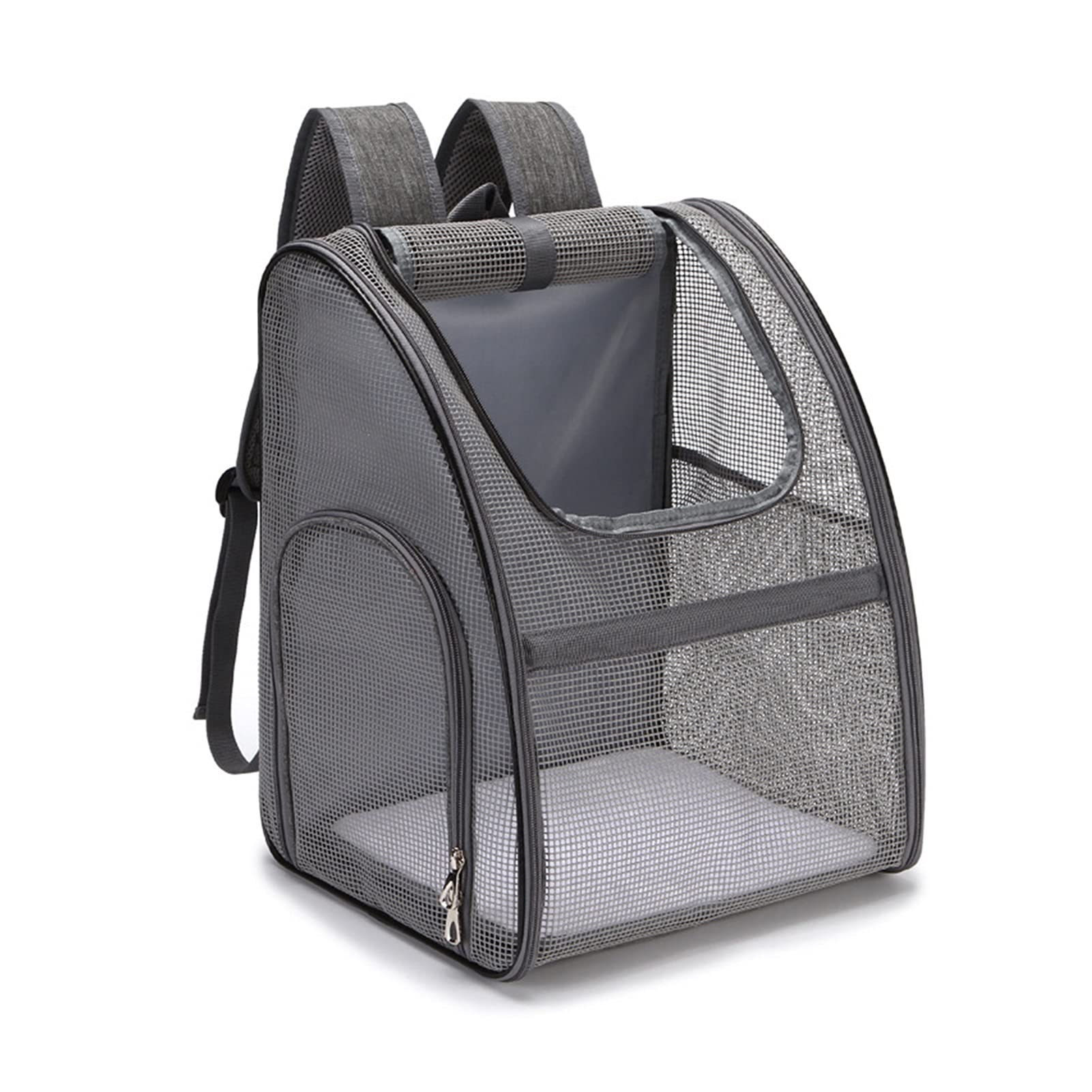 YUGHJFEN Large Breathable Pet Carrier Backpack for Cats & Dogs - Foldable Portable Chest Bag for Outdoor Travel, Hiking & Vet Visits (Grey)