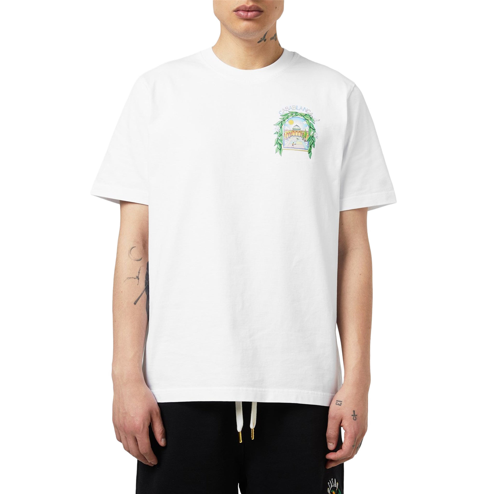 Casablanca L'Arche Tennis Club Graphic White T-Shirt - Stylish Cotton Tee for Men - Perfect for Tennis, Casual Wear & Street Fashion
