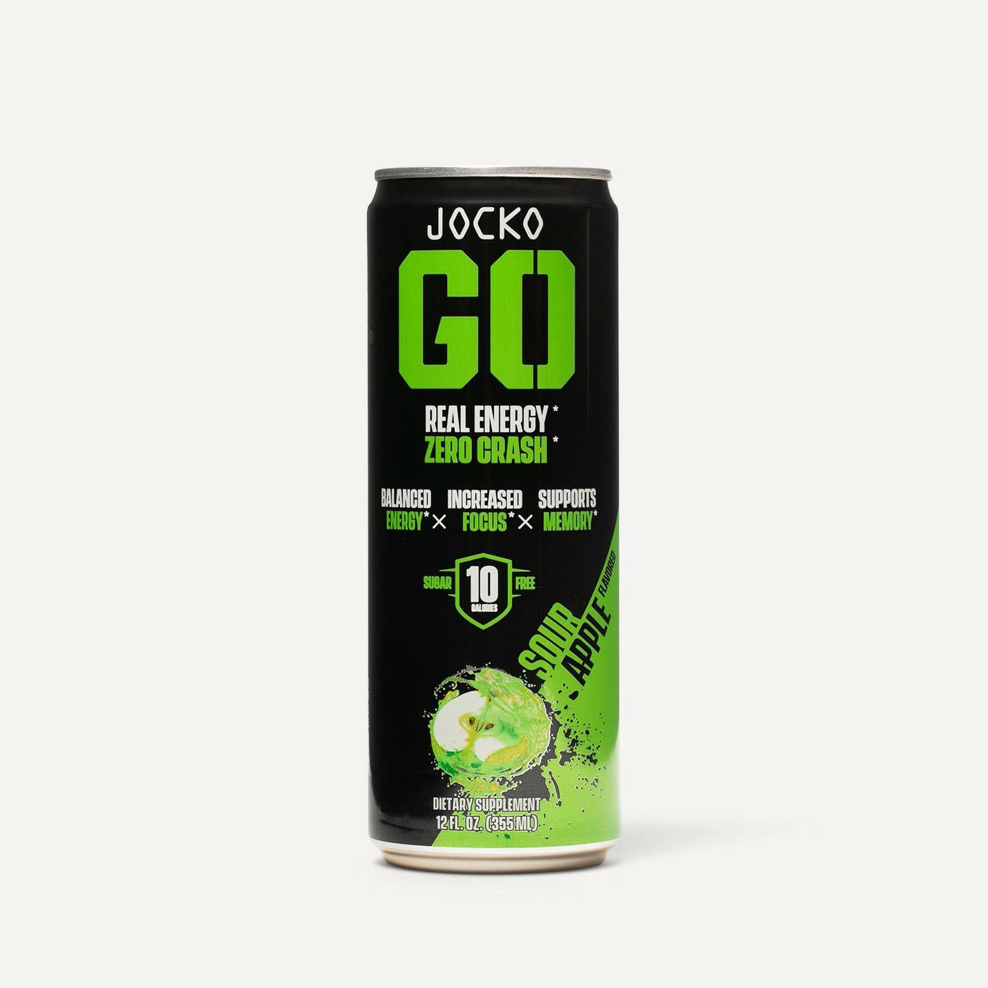 JOCKO GO Energy Drink - 12 Pack | Sugar-Free Pre Workout & Post Workout Supplement | Boost Energy & Focus for Gym, Running & Fitness