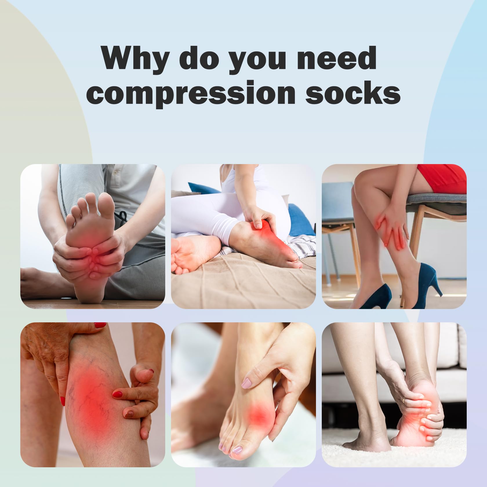 **Compression Socks for Women & Men – Knee High Graduated Support Toe Socks – Ideal for Running, Nursing, Travel & Long Flights**
